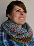 Long Crocheted Cowl in Chunky Mochi