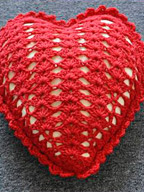 Crocheted Heart Pillow