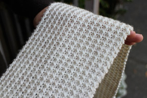 Pearly Rib Scarf in Panda Pearl (detail)