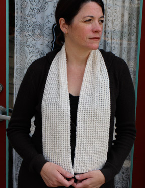 Pearly Rib Scarf in Panda Pearl